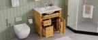 Wood bathroom vanity — product view