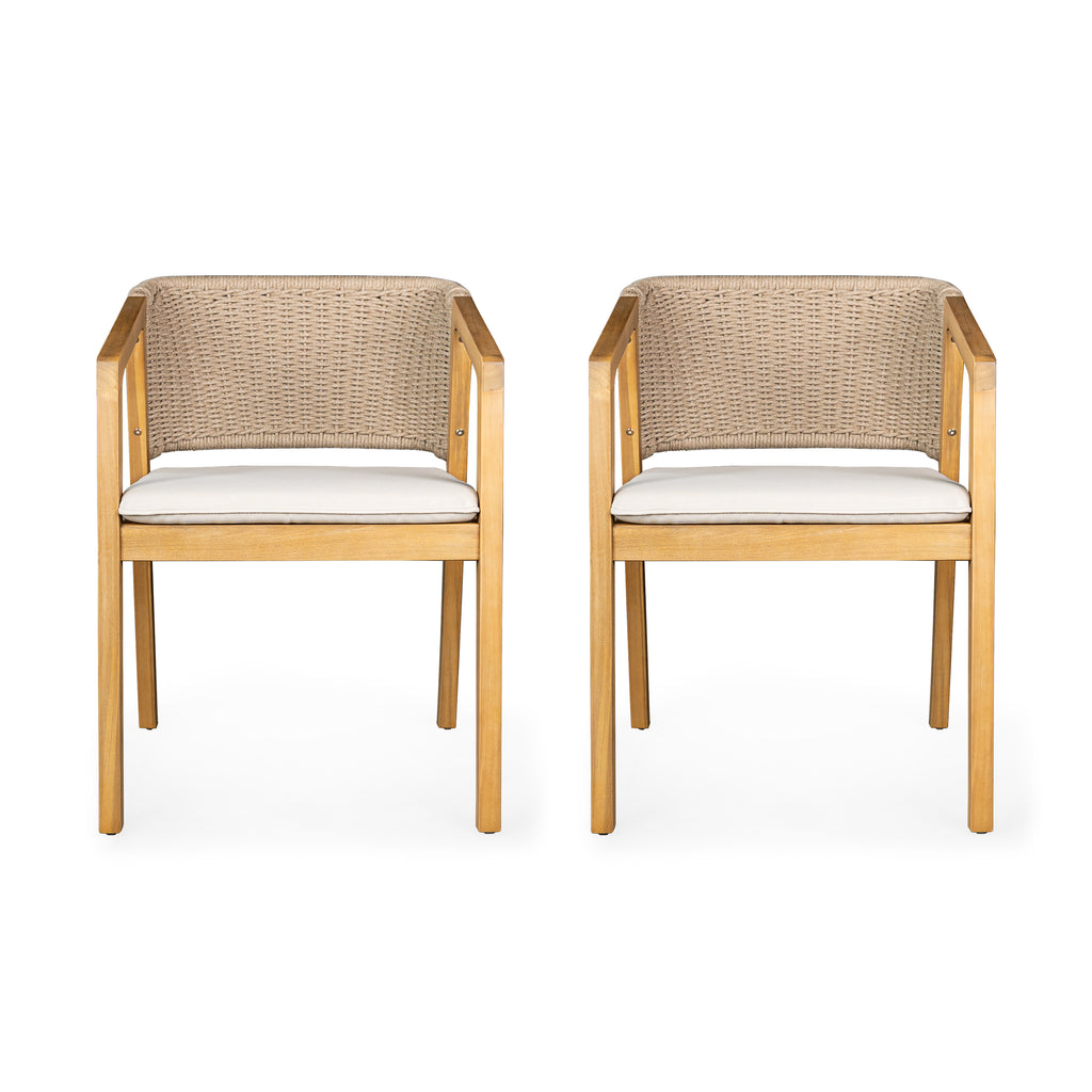 Cream outdoor chair — alternate angle
