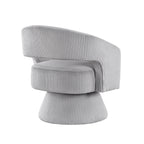 Gray accent chair — alternate angle