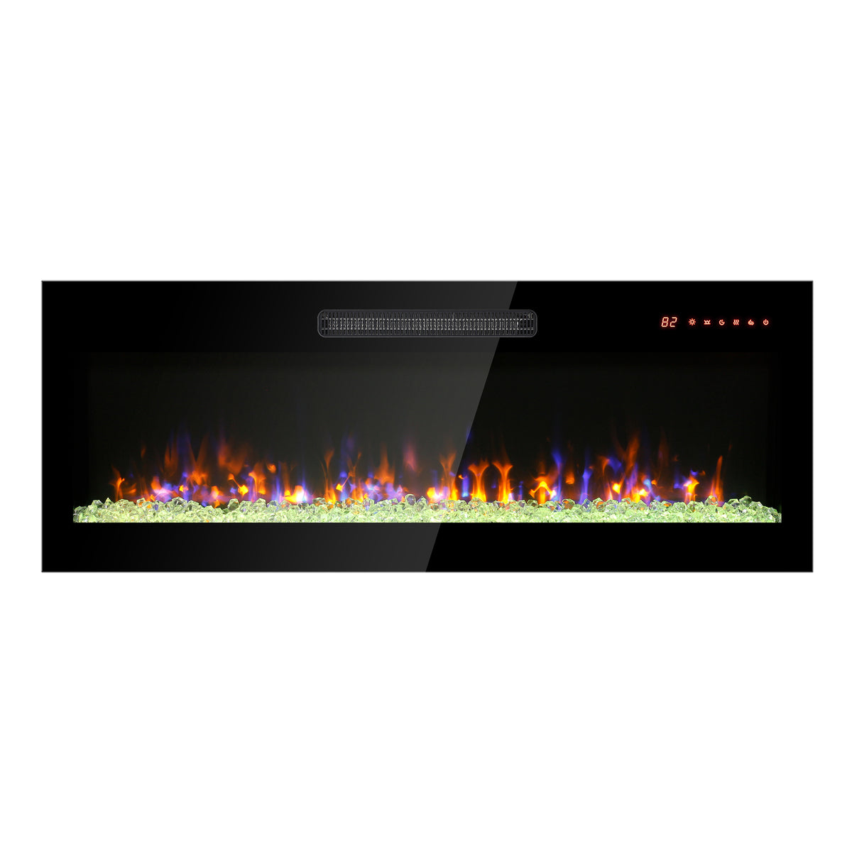 Antique Black electric fireplace — alternate angle