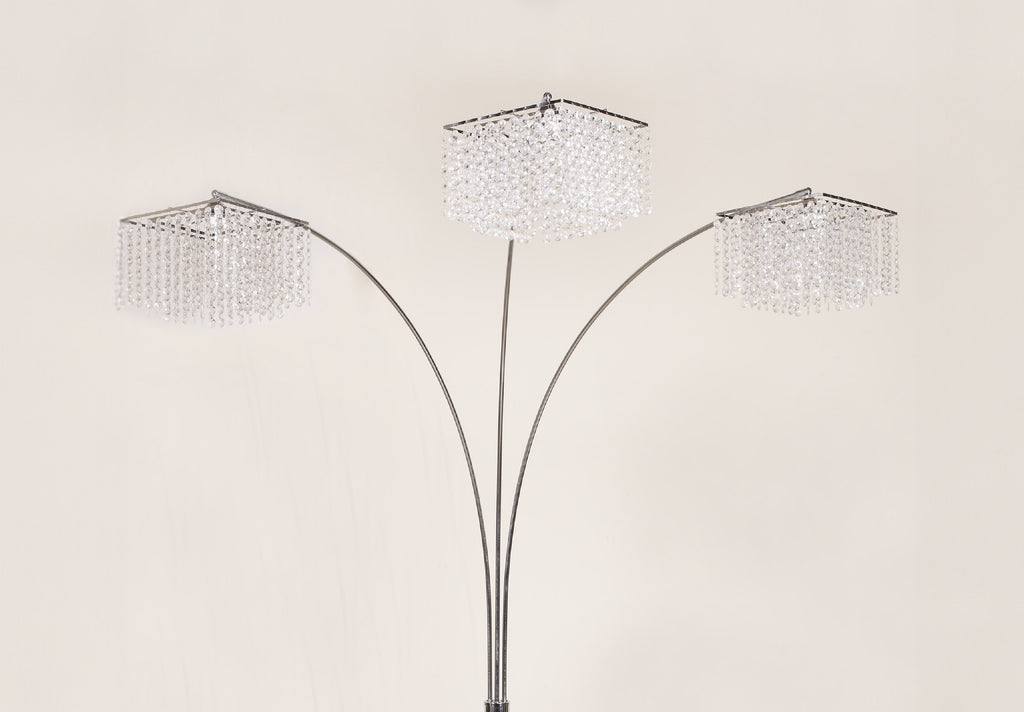 Silver table lamp — styled view