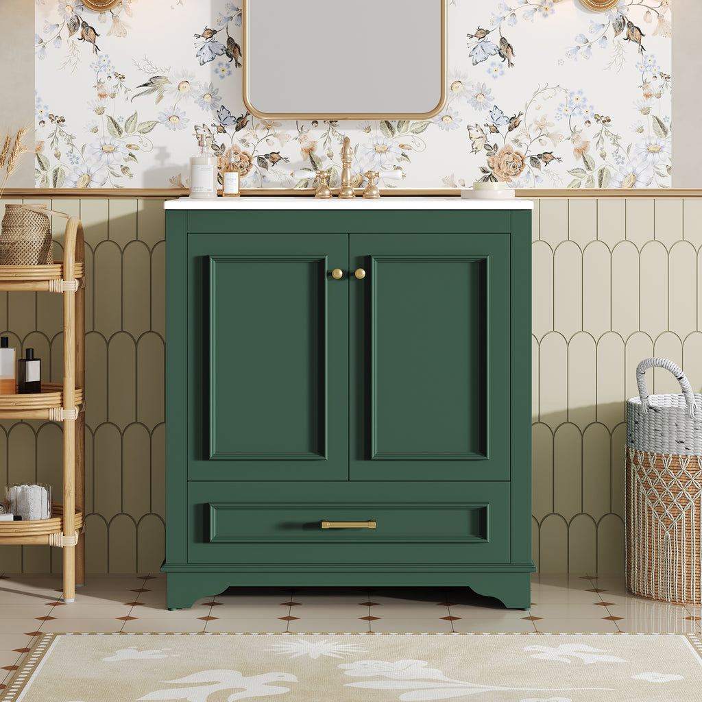 Green bathroom vanity — product view
