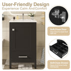 Black bathroom vanity — side view