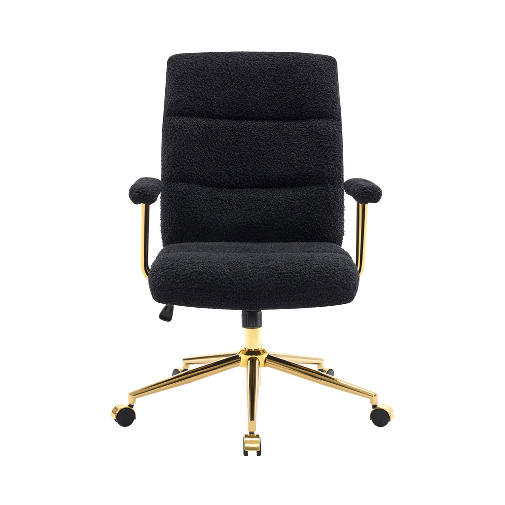 Black office chair — side view