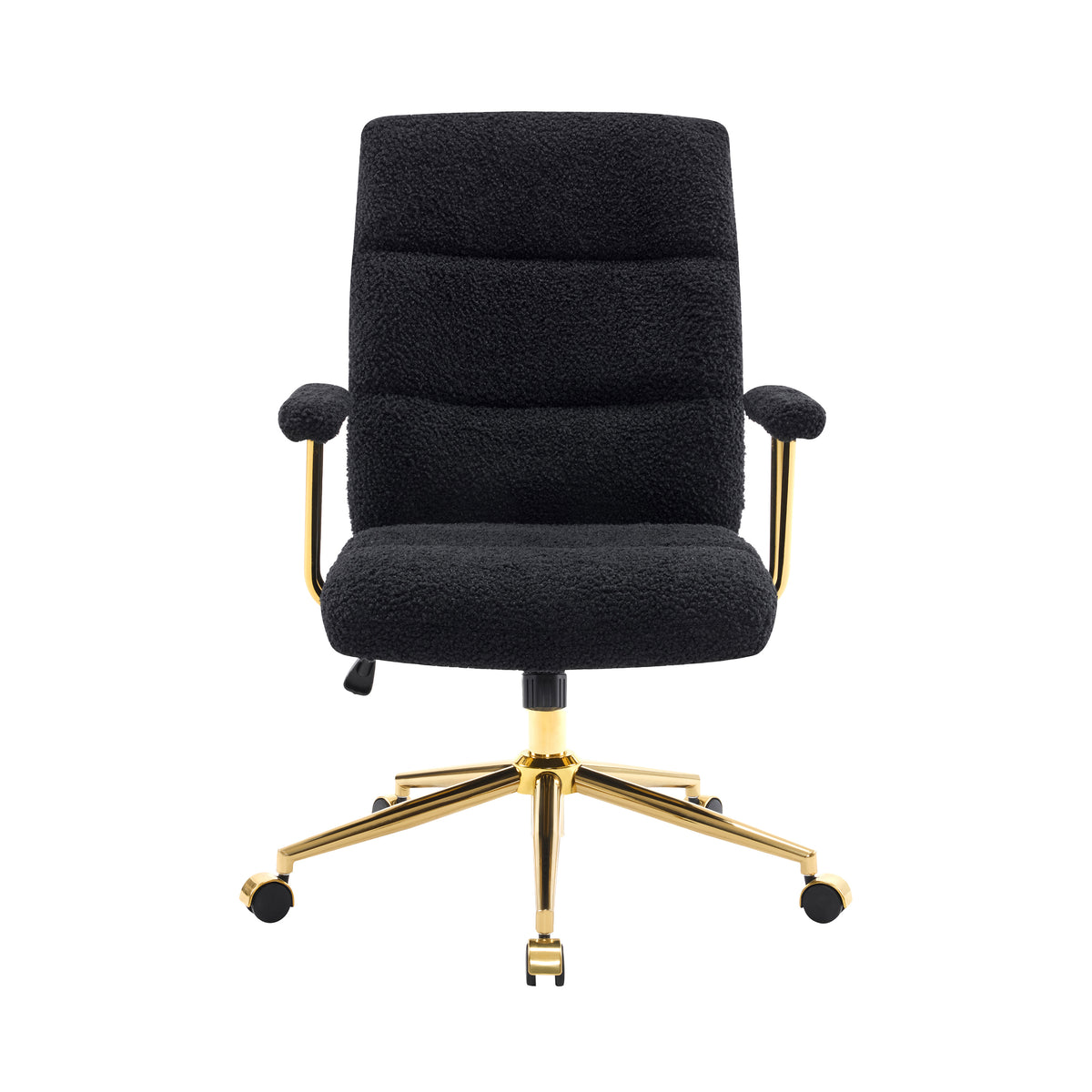 Black office chair — side view