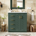 Green bathroom vanity — product view