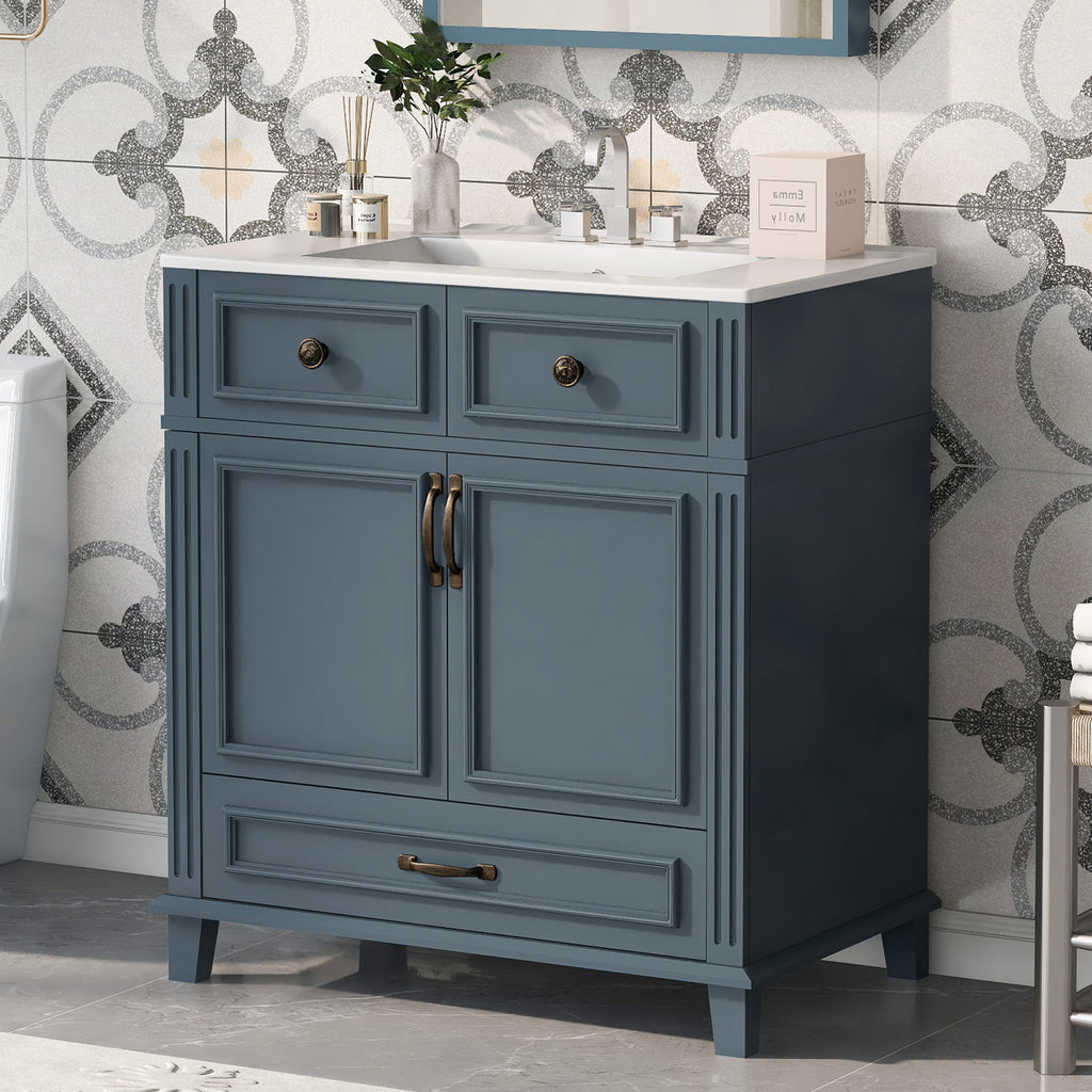 Blue bathroom vanity — product view