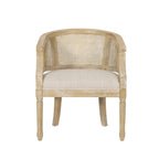 Beige accent chair — side view