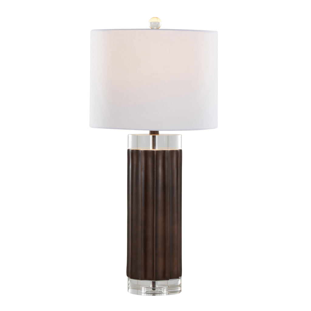 Brown table lamp — alternate angle