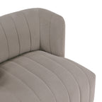 taupe barrel accent chair — styled view