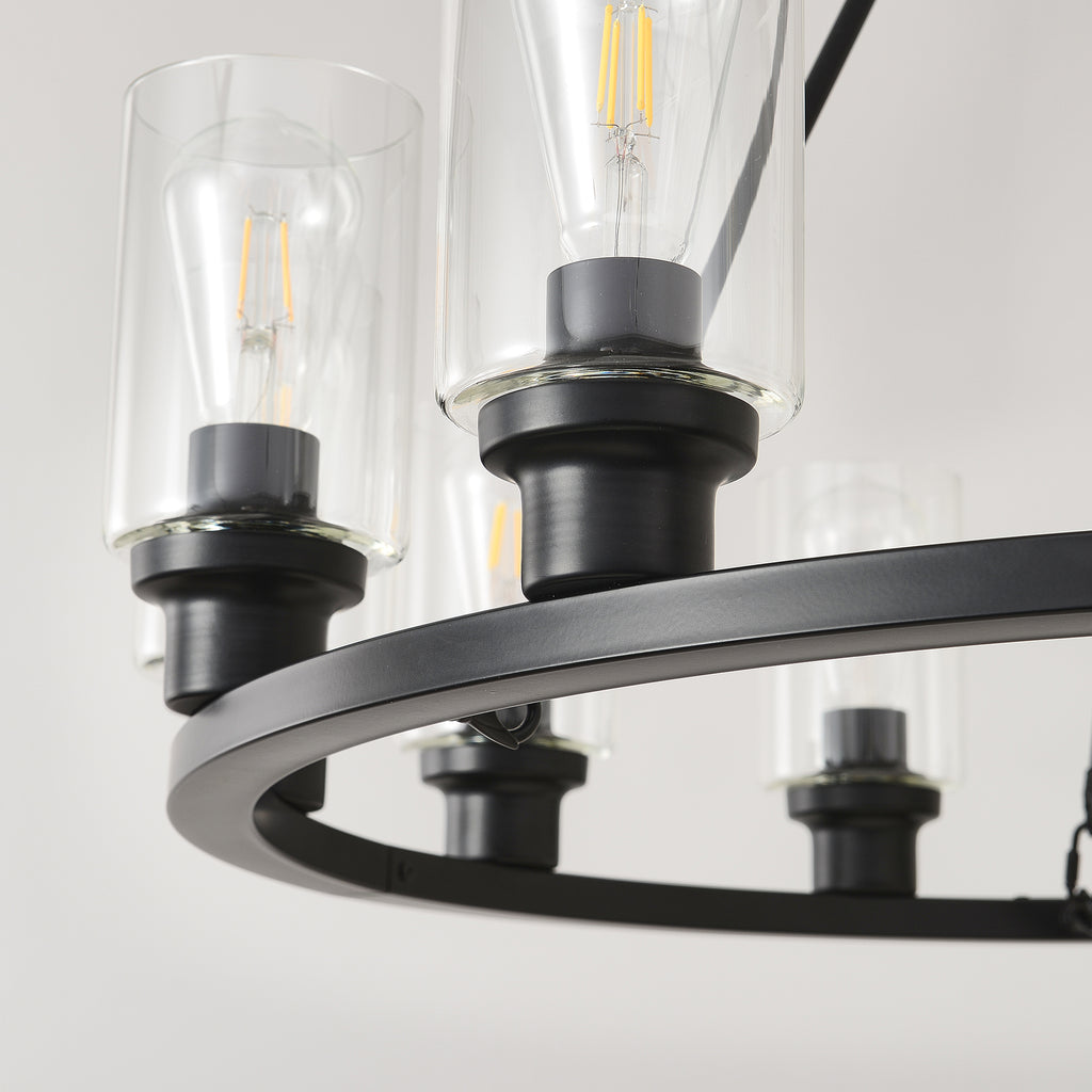 Matte Black chandelier — product view