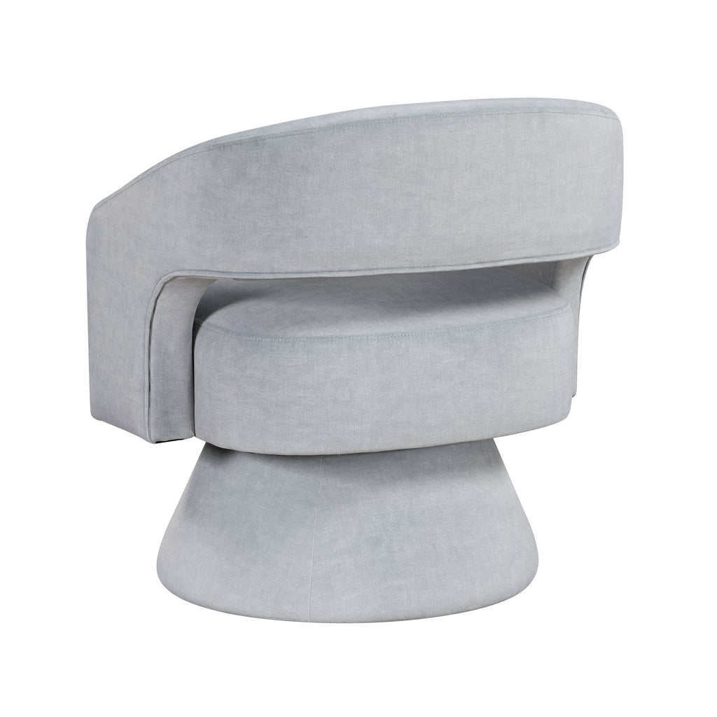 Gray accent chair — alternate angle