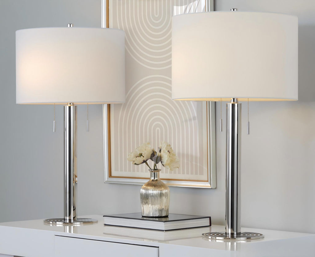 Nickel table lamp — product view