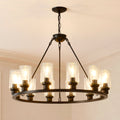 Matte Black chandelier — product view