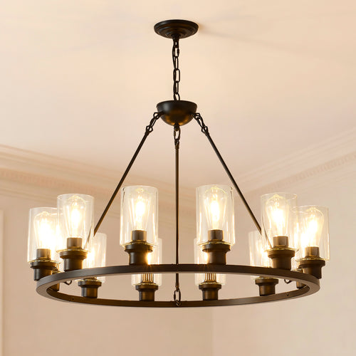 Matte Black chandelier — product view