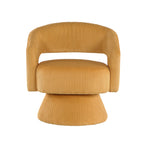 Yellow accent chair — front view