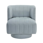 Aqua Blue barrel accent chair — front view