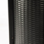 Black patio heater — alternate angle
