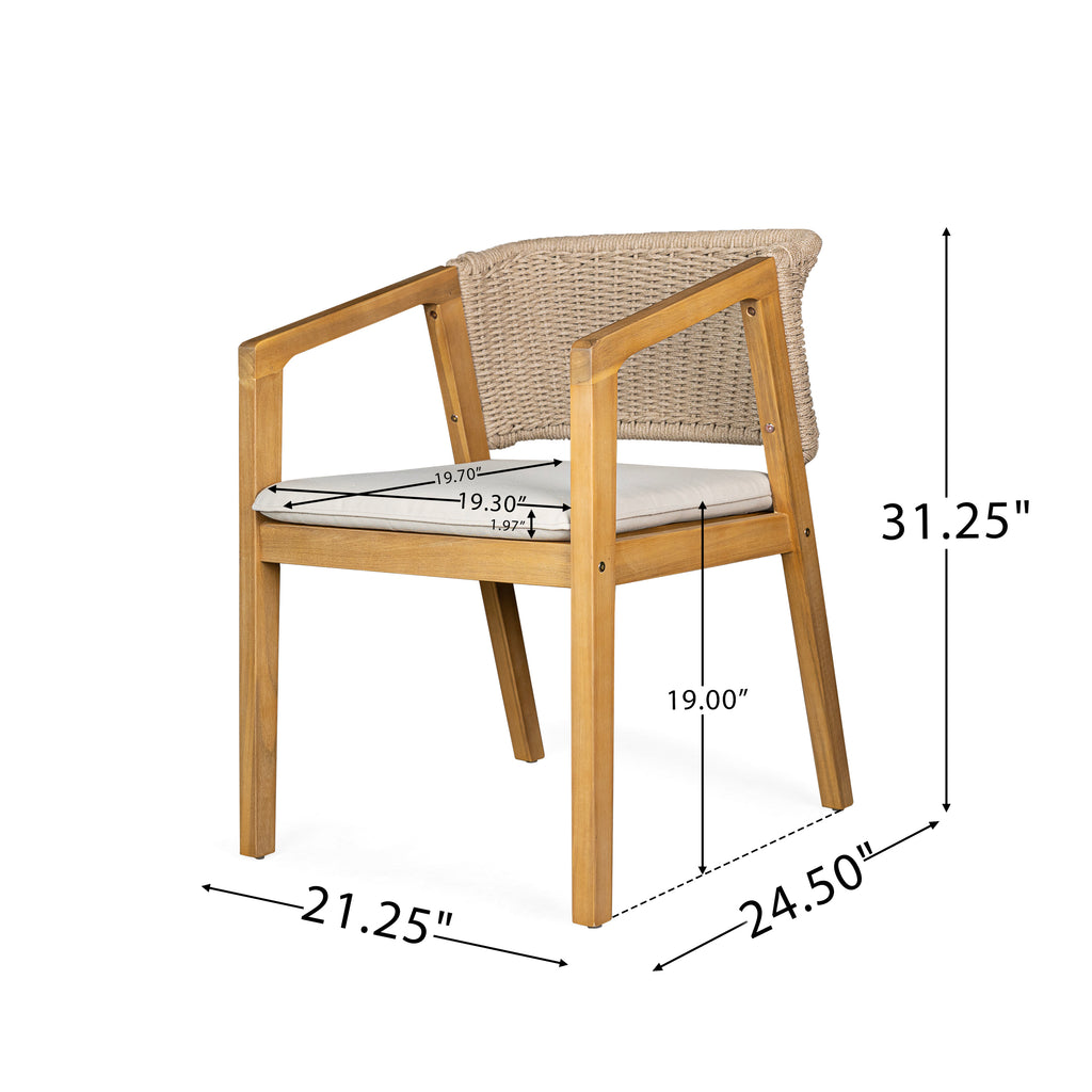 Cream outdoor chair — detail view