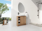 Imitative Oak bathroom vanity — side view