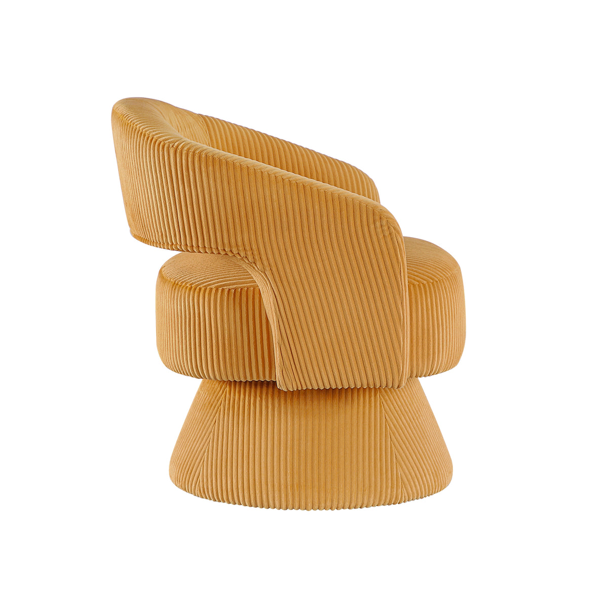 Yellow accent chair — styled view