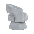 Gray accent chair — styled view