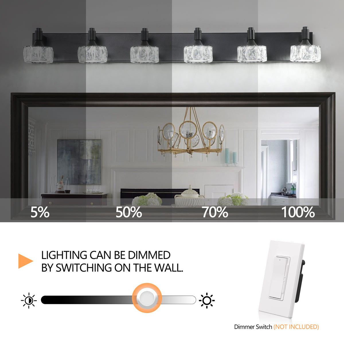 Black wall light — side view