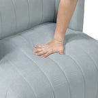 Aqua Blue barrel accent chair — alternate angle