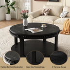 Black coffee table — alternate angle