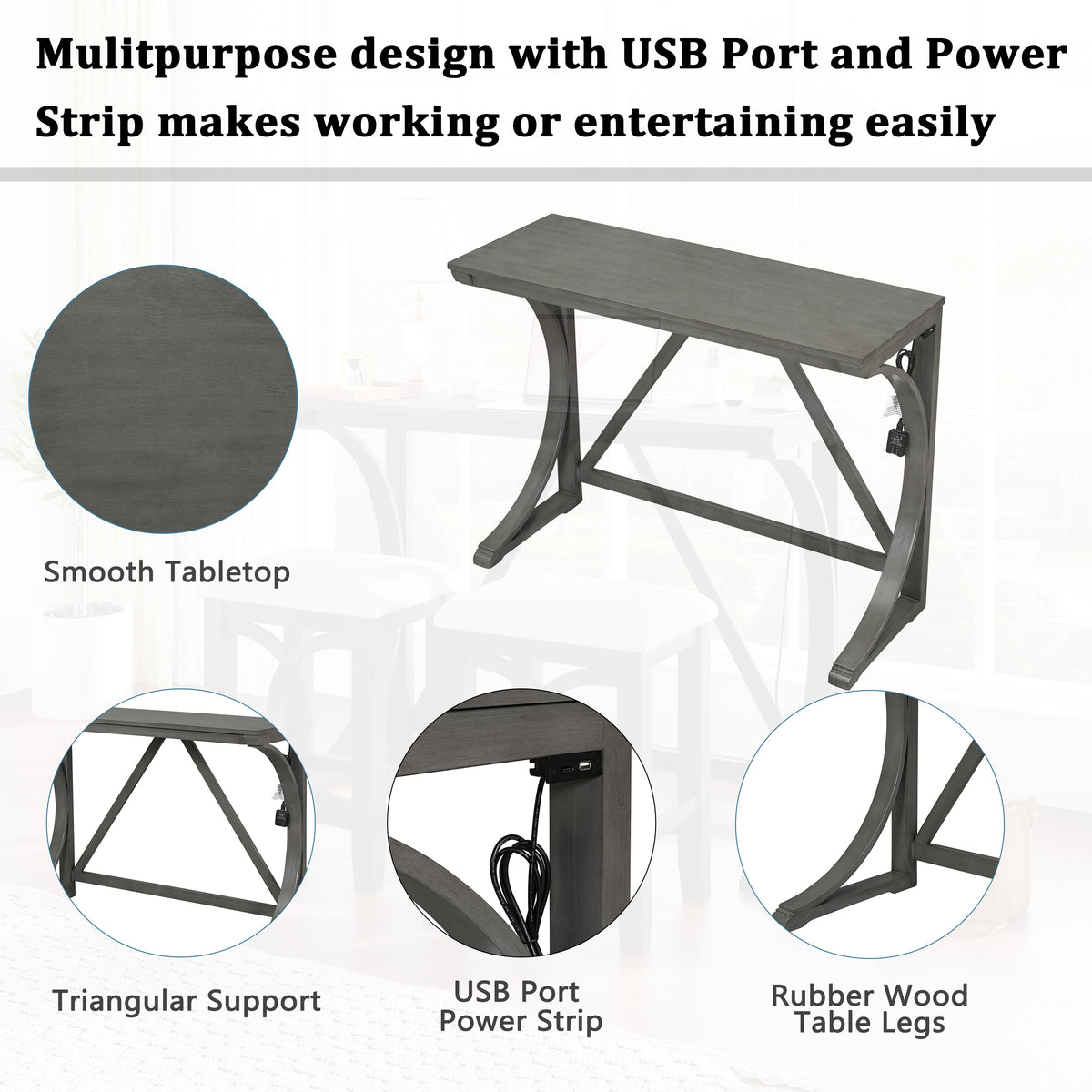 Gray dining set — styled view