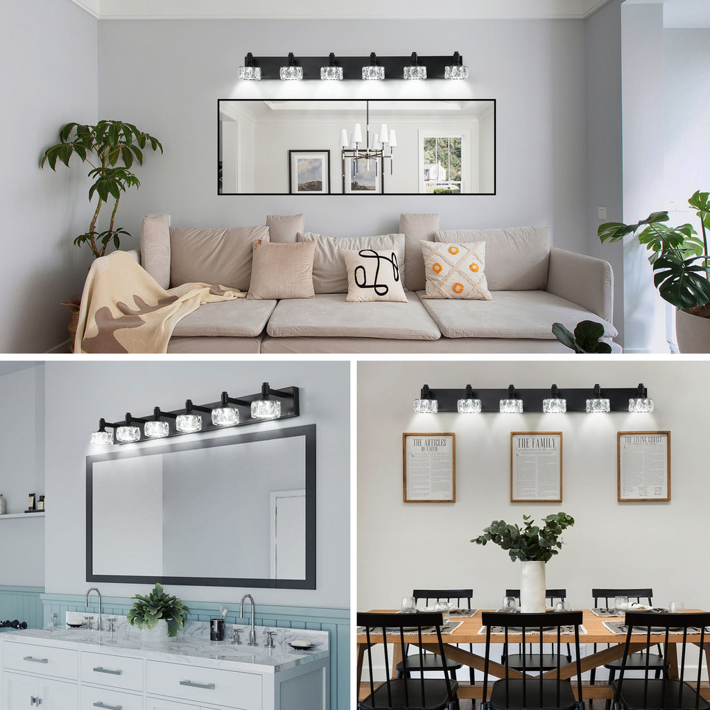 Black wall light — styled view