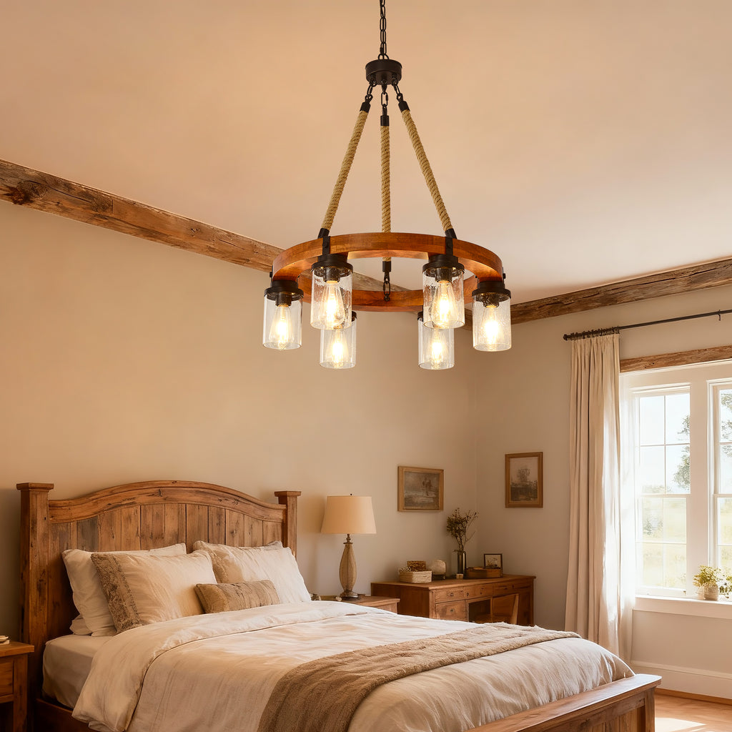 Matte Black chandelier — styled view