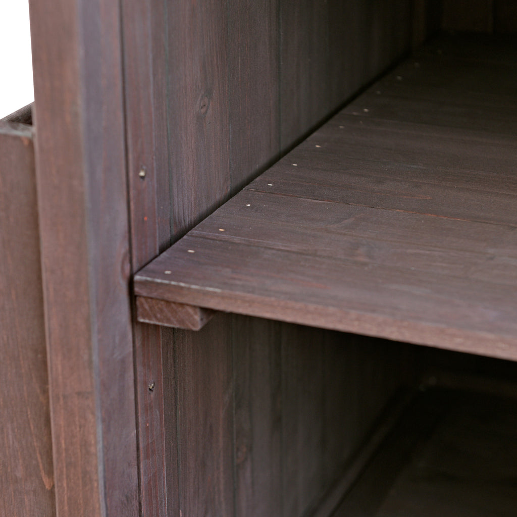 Brown kitchen island — front view