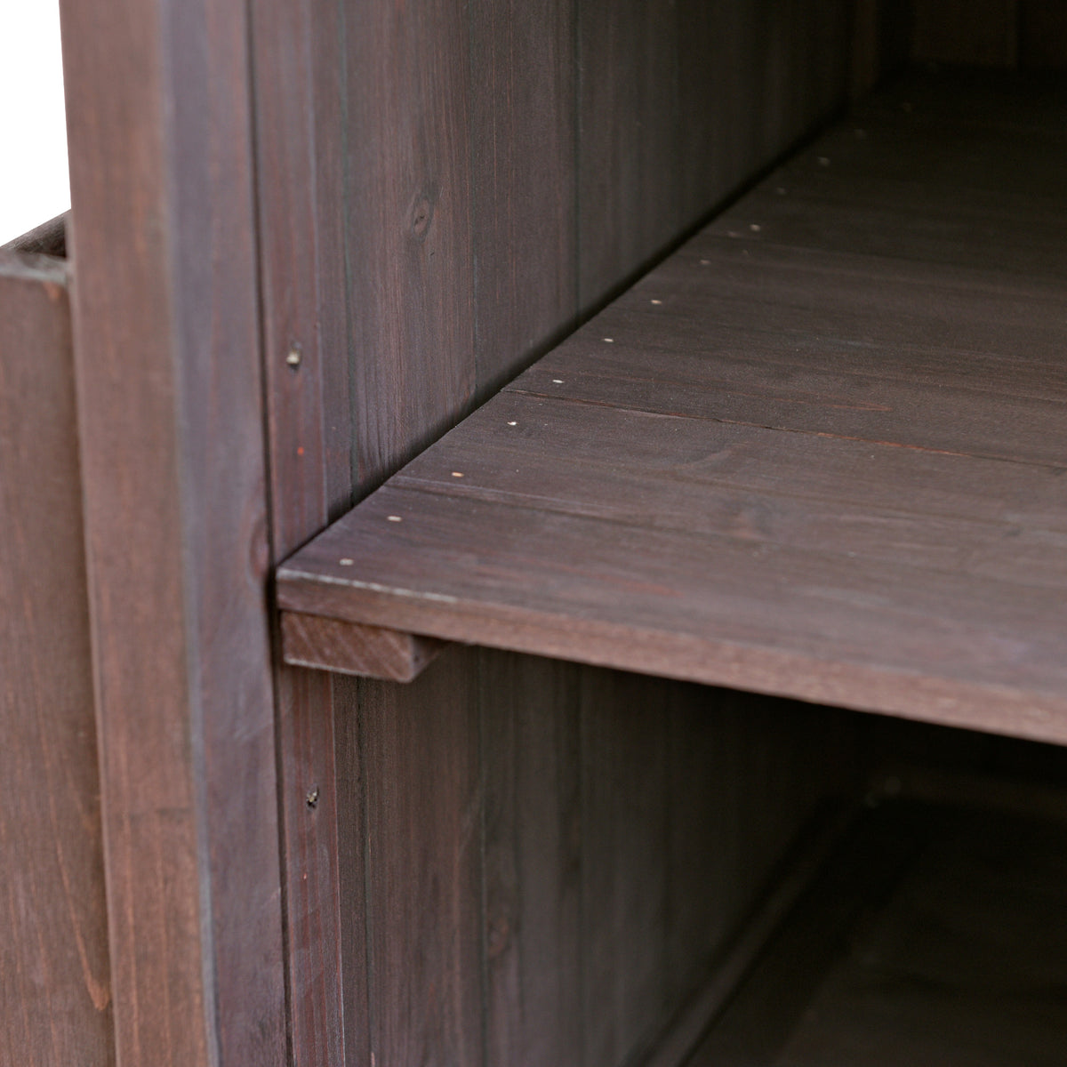 Brown kitchen island — front view