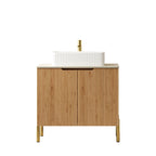 Natural Wood bathroom vanity — detail view