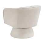 Beige swivel accent chair, alternate angle
