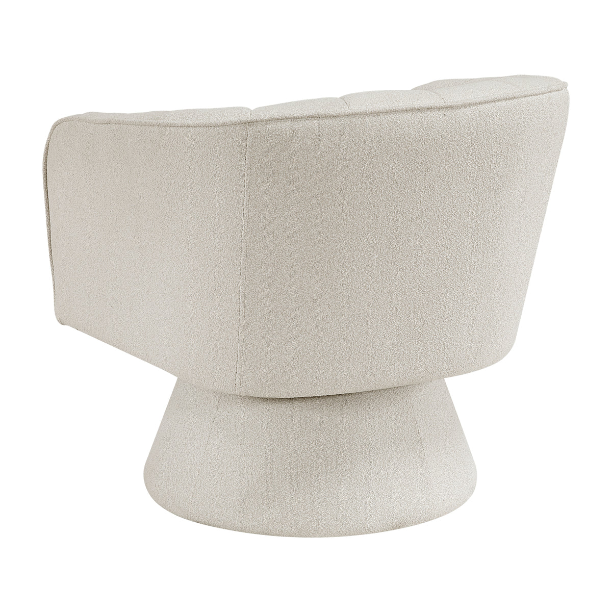 Beige swivel accent chair, alternate angle