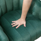 Dark Green barrel accent chair — alternate angle