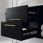 White bathroom vanity — styled view