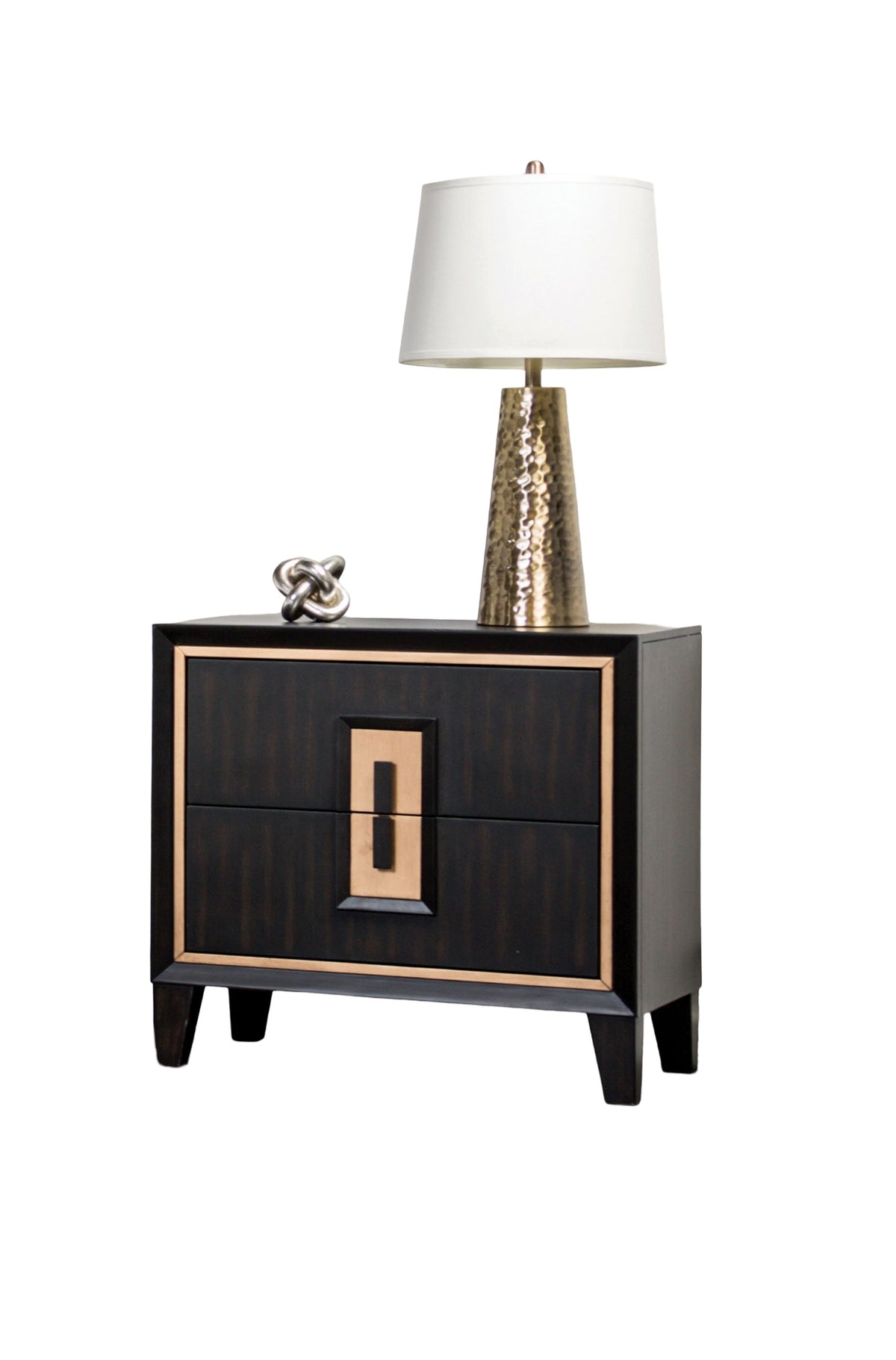 Espresso nightstand — detail view