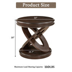 Espresso side table — detail view