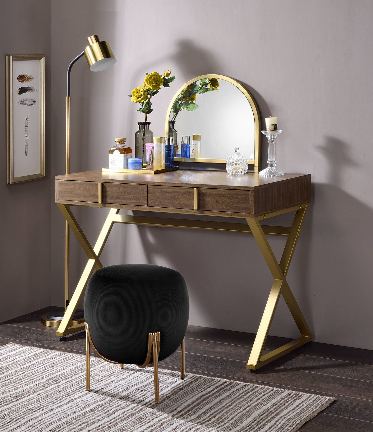 Gold vanity desk — product view