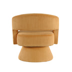 Yellow accent chair — side view