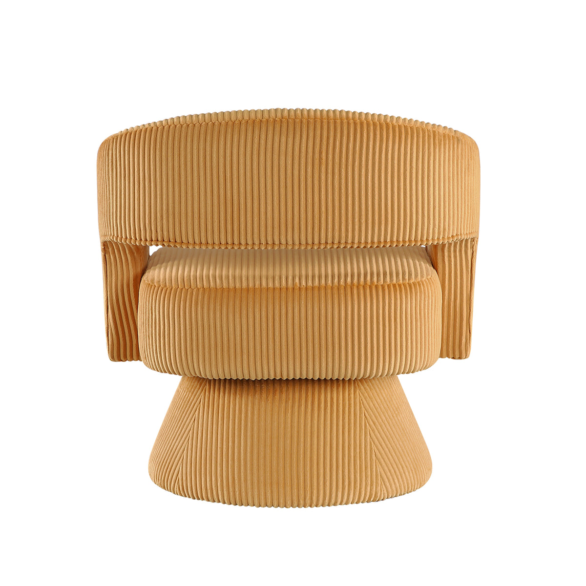 Yellow accent chair — side view