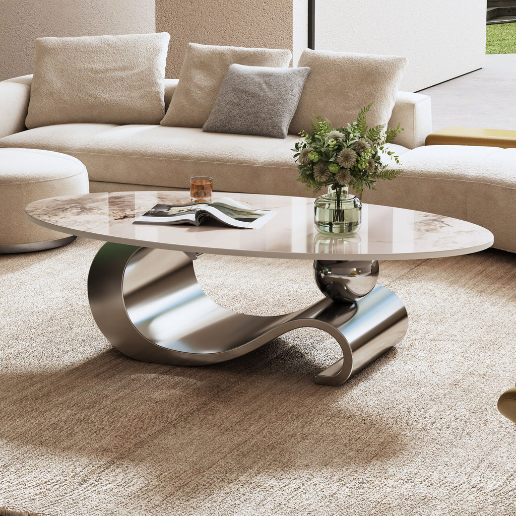 Grey coffee table — detail view