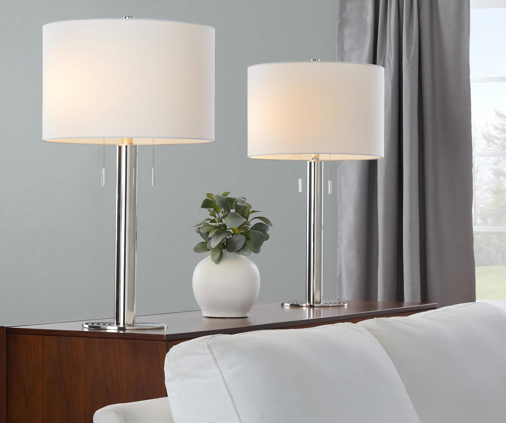 Nickel table lamp — front view