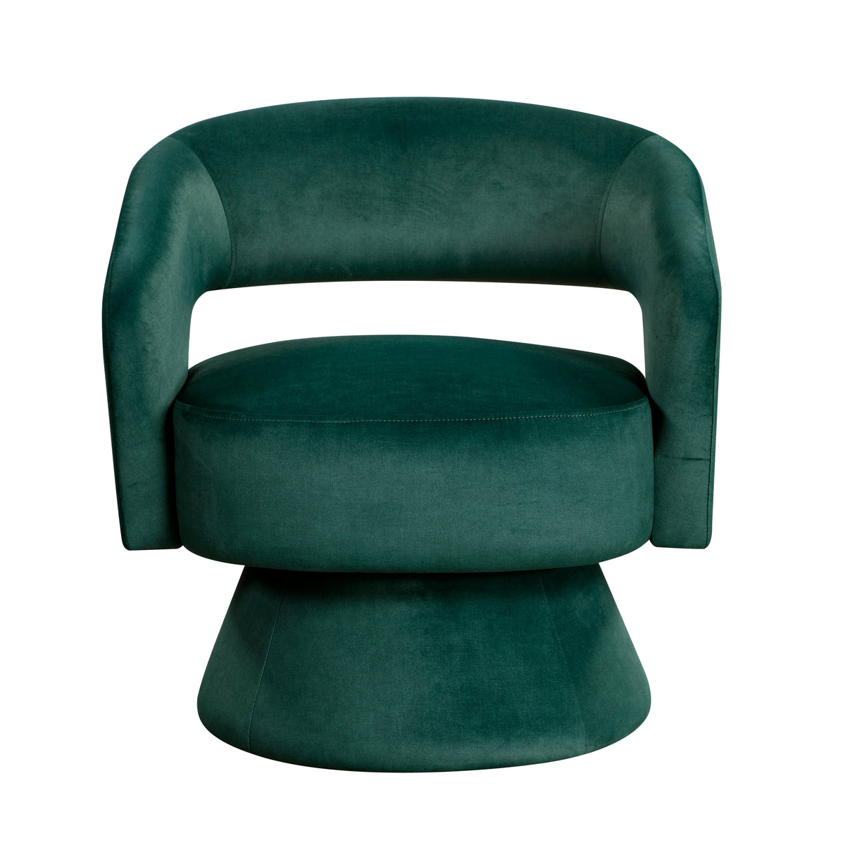 Green accent chair — front view
