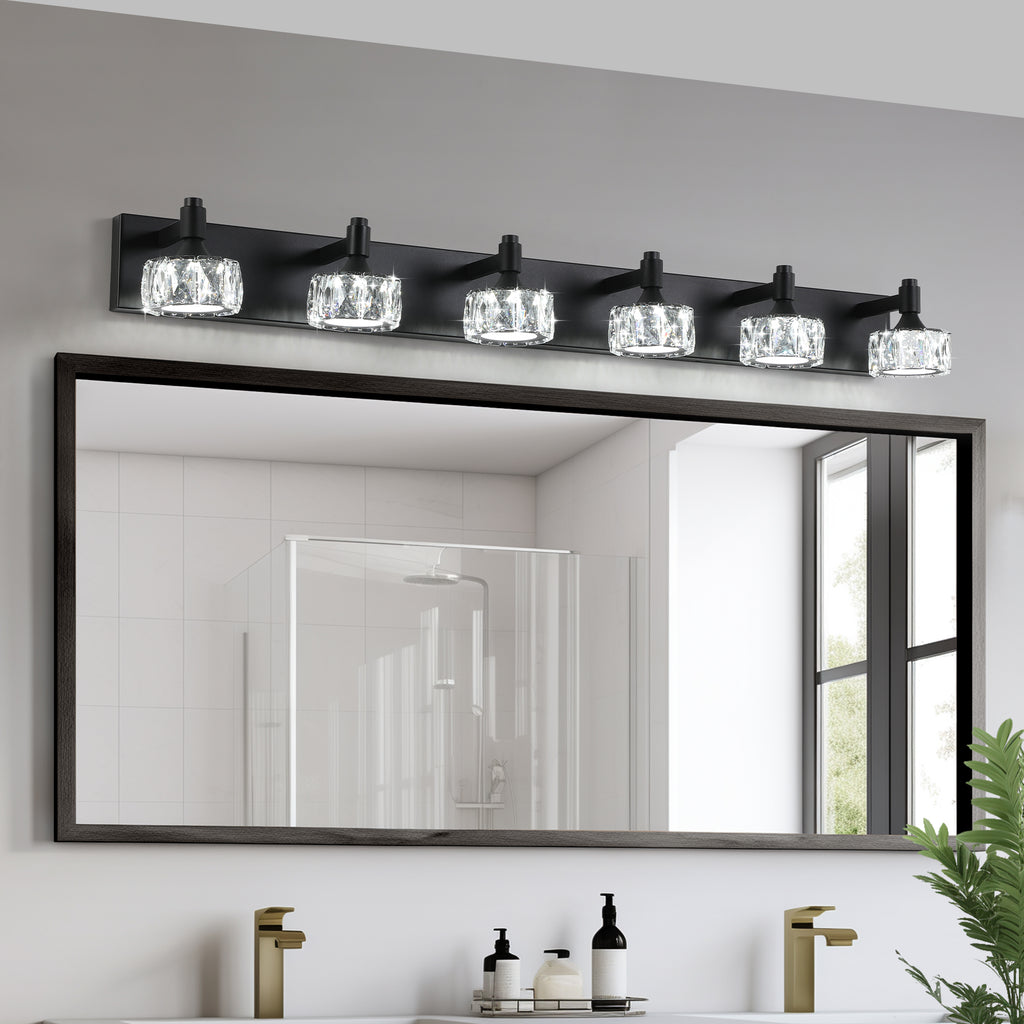 Black wall light — front view
