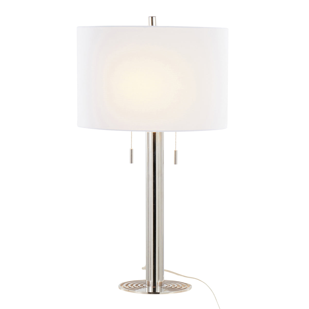 Nickel table lamp — alternate angle