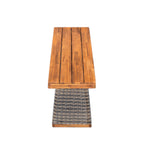 Grey outdoor bench — alternate angle